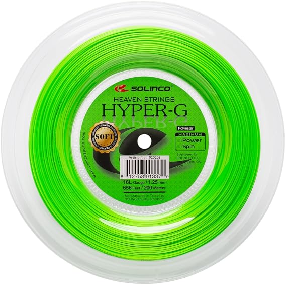 Solinco Hyper-G Soft Tennis String Reel 656 ft / 200 m Softer High-Performance, Co-Polyester Monofilament for Power, Spin & Control
