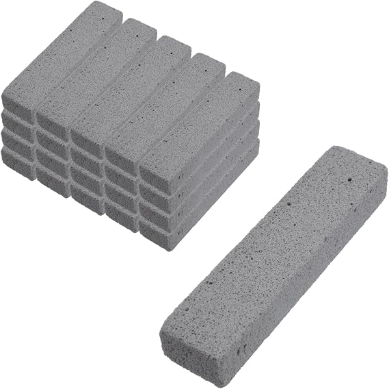 5.8 Inch Pumice Stone Toilet Bowl Cleaner 20Pcs Grey, Hard Water Stain Remover for Toilet Rings, Rust & Lime, Scouring Stick for BBQ Grills, Sinks, Pools & Bathroom Tiles