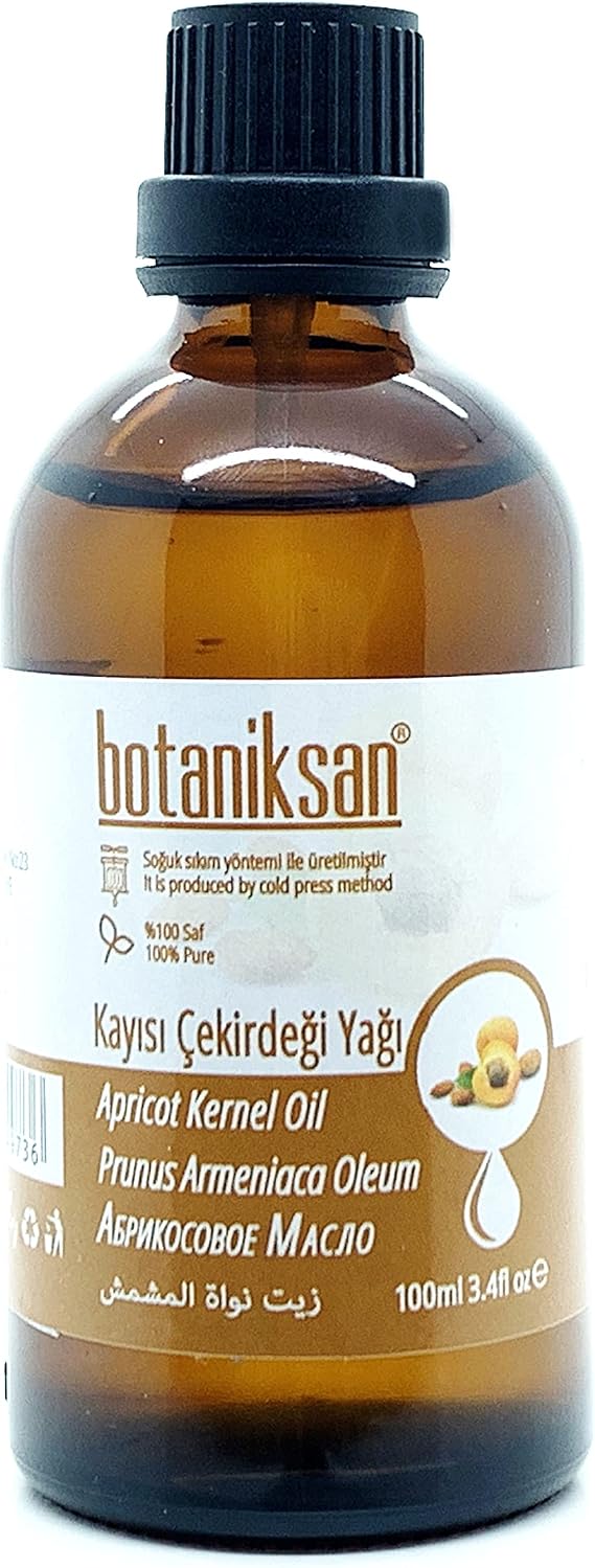 Botaniksan Apricot Kernel Oil 100ML Cold Pressed, Pure, Natural, Additive-Free