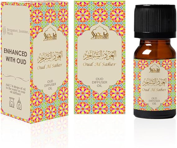 Oud Al Saher Diffuser Oil by Dukhni | 3x10ml Oud Essential Oil for Home