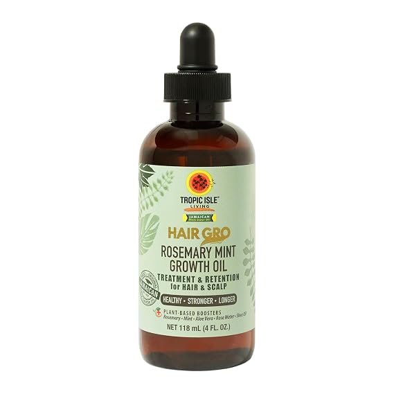 Hair Gro Rosemary Mint Growth Oil 4oz/ 120ml - Treatment & Retention for Hair & Scalp, Provides Healthier Hair with Rosemary Mint Infused Formula, Scalp Treatment, Detox Scalp, For All Hair Types
