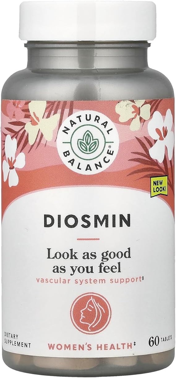 Natural Balance Diosmin 500mg - Diosmin Hesperidin Blood Circulation Supplements - Plant Based Flavonoids Supplements for Circulatory and Vascular Support, Lab Verified, 60 Servings