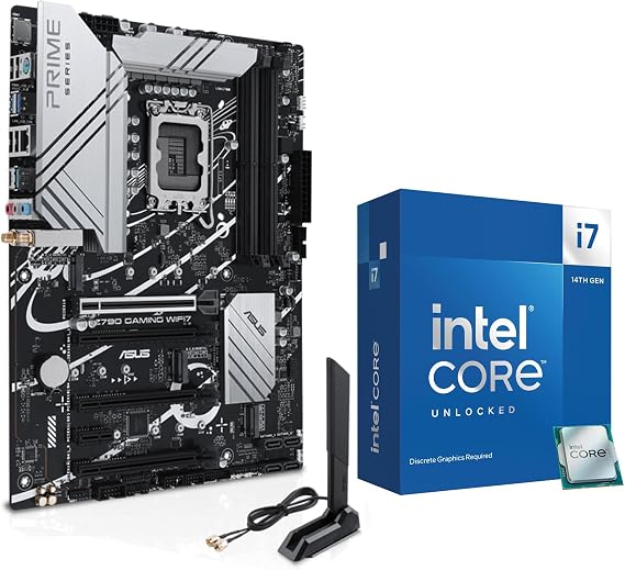 Micro Center CPU Motherboard Combo - i7-14700KF 14th Gen 20-Cores LGA 1700 Desktop Processor Bundle with Z790 Gaming Wi-Fi 7 ATX Motherboard