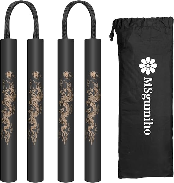 Nunchucks Cord Nunchakus Safe Foam Rubber Training Nunchucks with Cord 2PCS for Kids & Beginners Practice and Training