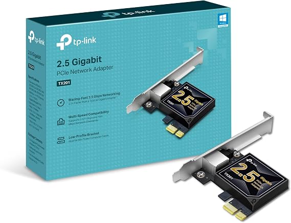 TP-Link 2.5GB PCIe Network Card (TX201) PCIe to 2.5 Gigabit Ethernet Card | Ethernet Network Adapter, NIC card, Supports Windows 11/10/8.1/8/7, Win Server 2022/2019/2016, Linux