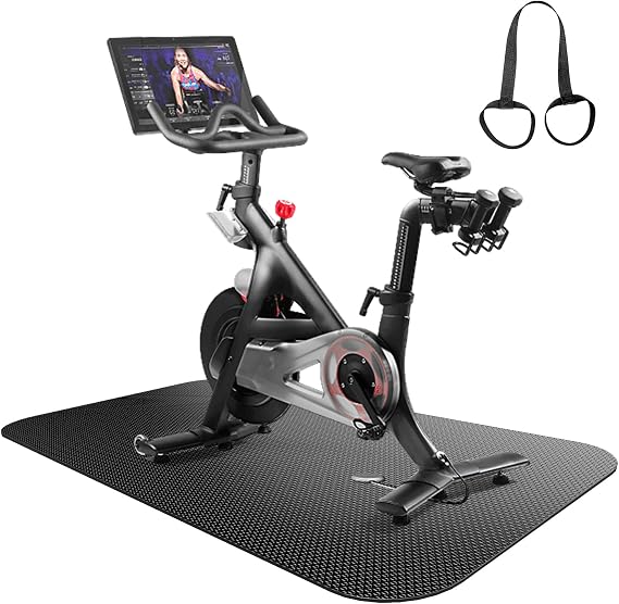 Treadmill Mat,Bike Mat,Stationary Bike Mat,Foldable Treadmill Mat for Hardwood Floors and Carpet.for Exercise Bike,Exercise Equipment Indoor Cycles,Rowing Elliptical (23.6" X 60")