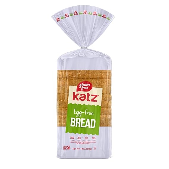 Katz Gluten Free Egg Free Bread | Dairy, Nut, Soy and Gluten Free | Kosher (1 Pack of 1 Sliced Loaf, 18 Ounce)