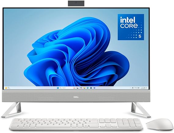 Dell 27 All-in-One Desktop ec27250-27" FHD 1920 x 1080 Display, Intel Core 5 Processor 120U, Intel Graphics, 16GB DDR5 RAM, 512GB SSD, Windows 11 Home, Onsite Services - White