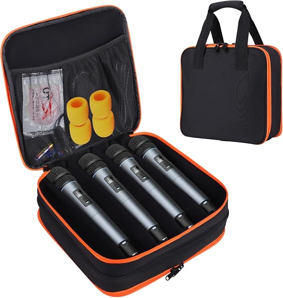 Microphone Case,Wireless Microphone Carrying Case,8 Slots Mic Storage Bag