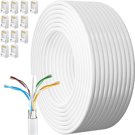 MEIPEK Ethernet Cable 60m Cat 6 FTP 23AWG Lan Internet Cable 60 Meters