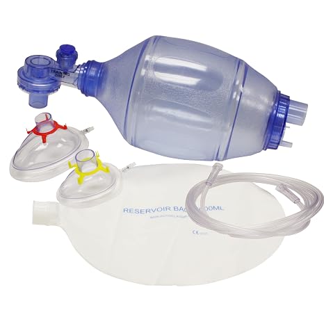 MCR Medical CPR Training Bag Valve Mask (BVM) ADULT/CHILD in Mesh Bag, BVM-3081-001