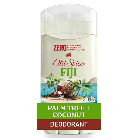 Old Spice Aluminum Free Deodorant for Men, 24/7 Lasting Freshness & Long Lasting Scent, 24/7 Sweat & Odor Protection, Fiji with Palm Tree + Coconut Scent, 3.0 oz