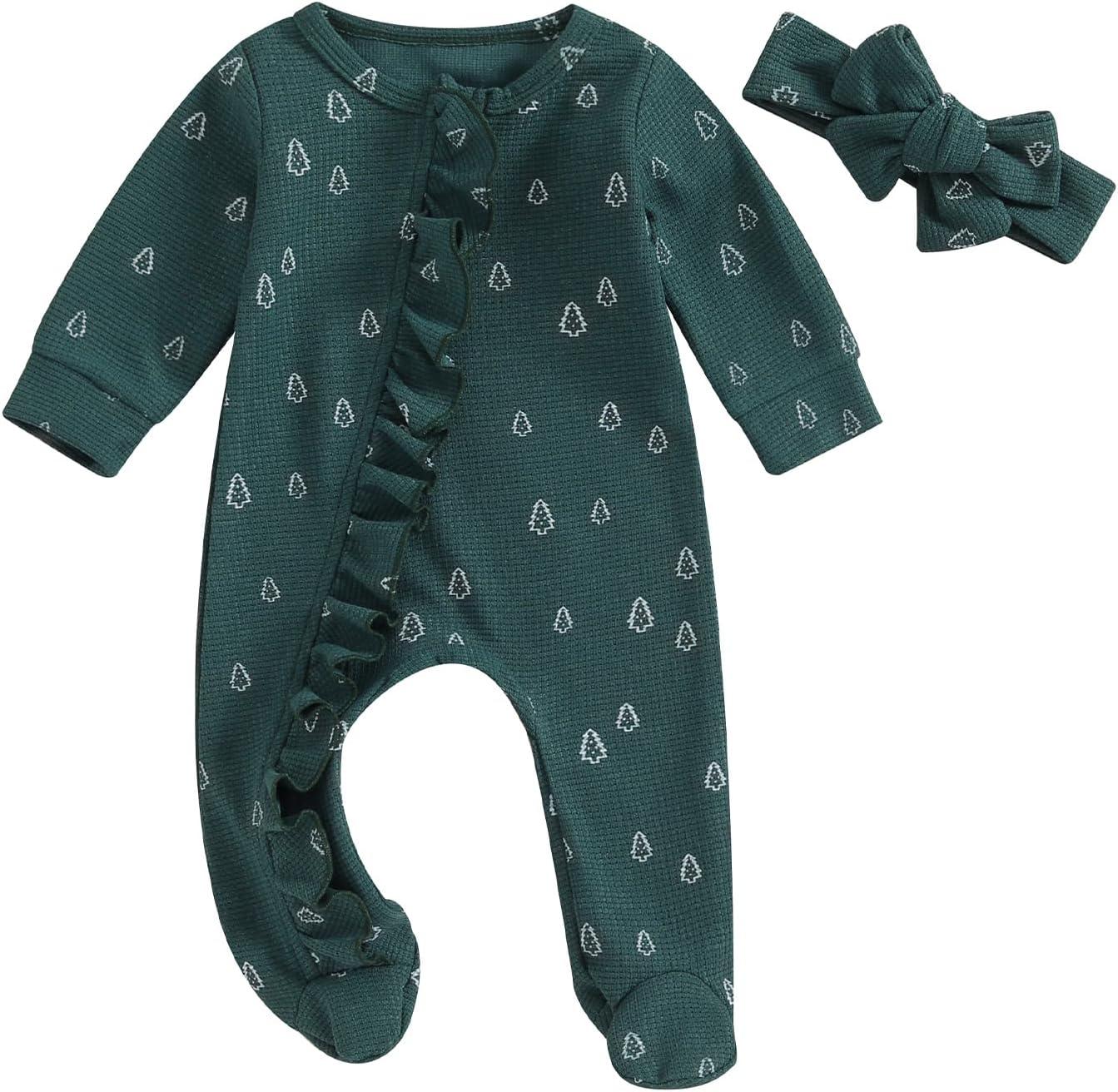 YINGISFITM Baby 3 6 Months Girl Clothes Newborn Onesie Ruffle Long Sleeve Ribbed Romper Jumpsuit One Piece Hospital Outfit
