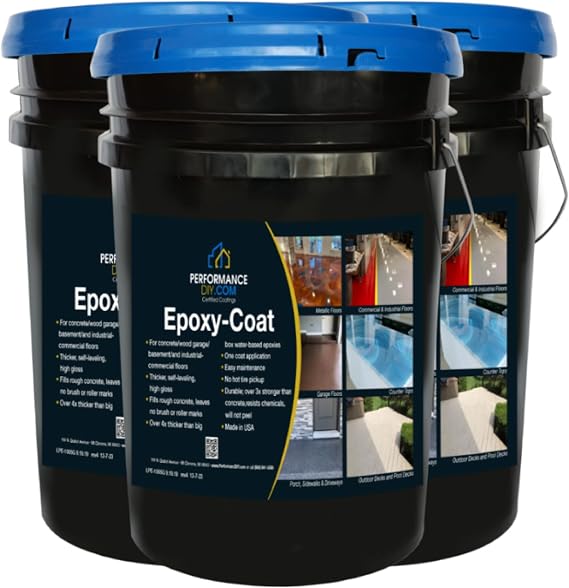 PerformanceDIY Good Kit 15 Gallon Epoxy Floor Coating-Tan Base with Domino 1/16" Flakes-Light Flake Coverage,Covers 2,500 sq. ft.-for Garage,Basement, Patio,Commercial Floors,Concrete-Non-Toxic