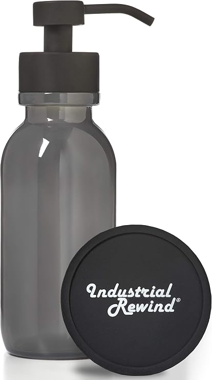 Gray Soap Dispenser with Black Wide Mouth Metal Pump - 16oz Glass Bottle Lotion Dispener (Gray WM/Black)