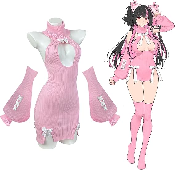 KORURACLUB Hollow Out Sweater Dress Cosplay Lingerie Set