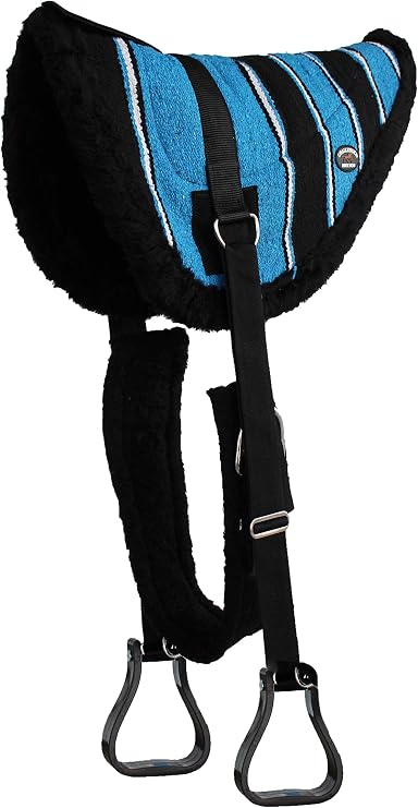 CHALLENGER Horse Western Treeless Fleece Padded Bareback Cotton Navajo Pad Stirrups 39138.