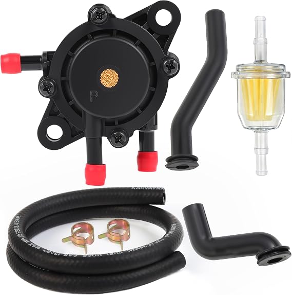 808492 Fuel Pump for Briggs and Stratton 808656 John Deere LG808656 D140 D130 D170 D125 D160 D155 D150 Z445 Z235 Z335E Z255 Z355E Z525E LA140 LA150 LA155 Lawn Mower 596163 793147 Vacuum Hose