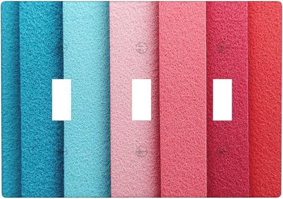 Blue Red Gradient Blending Soft Pastel Light Switch Covers 3 Gang Triple Toggle Wall Plate Switchplate Electrical Faceplate For Bathroom Kitchen Bedroom Decor