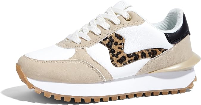 LUCKY STEP Women Platform Fashion Retro Walking Sneakers | Casual Tennis Trainers Stylish Durable Deluxe Skate Running Shoes