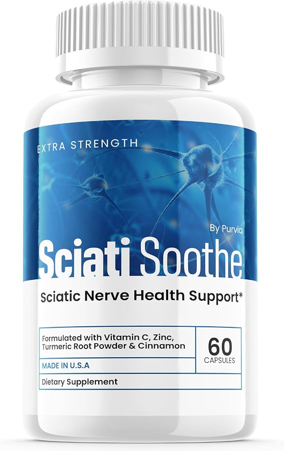 Sciatisoothe Supplement for Sciatica, Sciati Soothe Nerve Health, Sciatisoothe Capsules Vitamins, Sciatisoothe Advanced Overall Wellness Support Maximum Strength Formula Made in USA (60 Capsules)