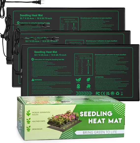 NAMOTEK Seedling Heat Mat, 10" x 20.75" Waterproof Plant Heating Mat, Warm Hydroponic Heating Pad for Indoor Home Gardening Seed Starter,Germination, Greenhouse