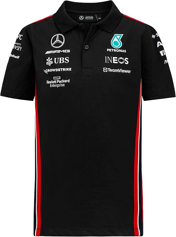 Mercedes AMG Petronas Formula One Team - Kids 2023 Team Polo - Black - Size: S (1/2 Years)