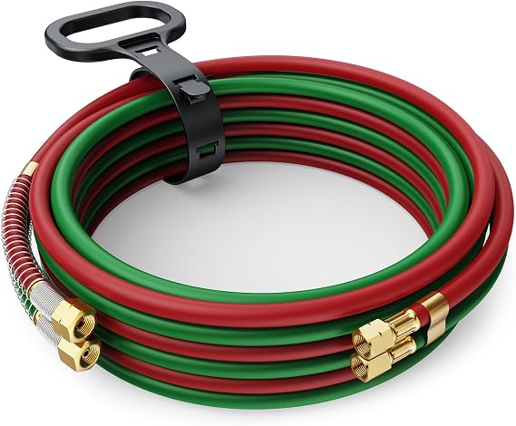 ARCCAPTAIN Grade T Oxygen Acetylene Hose, 1/4" x 25 FT