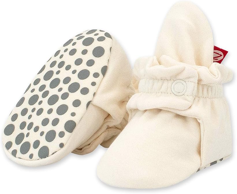 Zutano Unisex Organic Cotton Baby Booties, Stay-On and Non-Slip, Newborn to Toddler