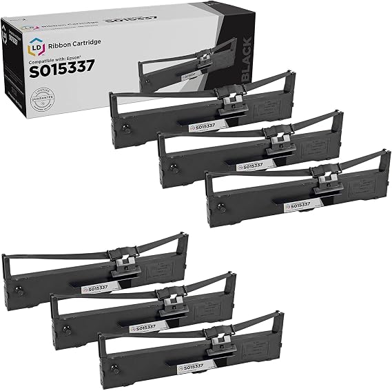 LD Products Compatible Ribbon Replacement for Epson S015337 (Black, 6-Pk)