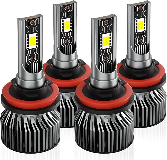 Compatible For 2007-2018 Nissan Altima High&Low Beam 44000LM 600% Brightness 6500K White with Cooling Fan, Plug and Play, IP68 Pack of 4