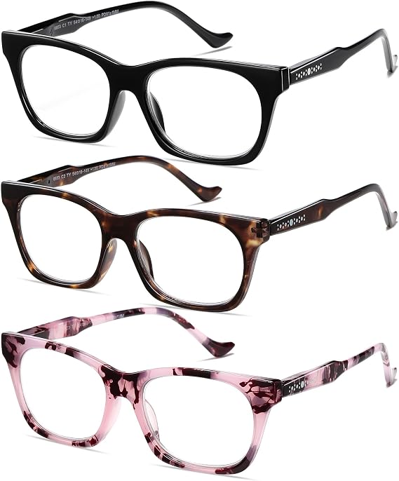 Reading Glasses Women Blue Light Computer Reader Spring Hinge Square