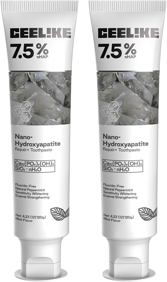 7.5% Hydroxyapatite Toothpaste Strengthens Enamel, Protects Gums & Freshens Breath Fluoride-Free, Ideal for Sensitive Teeth, 120g (2)