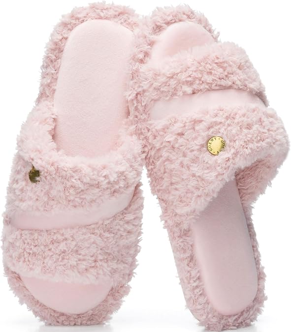 GOEWY Open Toe House Slippers for Women with Machine Washable Memory Foam