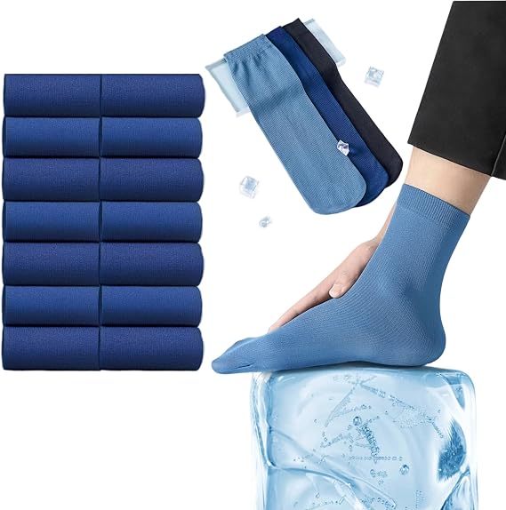 7/14 Pack Unisex Silk Sheer Crew Socks Ultra Thin Breathable Dress Socks Athletic Socks for Men Women