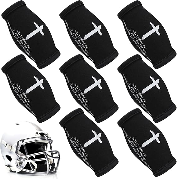 Flutesan 8 Pcs Cross Faith Football Chin Strap Cover