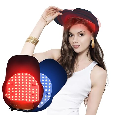 Red Light Cap for Hair Growth and Against Hair Loss Hair Growth Cap for Hair Growth Stimulation Hair Care Cap for Hair Growth Acceleration 470 nm 630 nm and 650 nm Wavelength 70 LEDs
