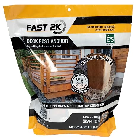 Fast 2K Deck Post Mix | Expanding Foam Concrete Alternative for Deck Post, Fence Post, Mailbox, Playground Equipment Installs. Fast-Setting, Post Foam