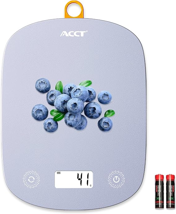 Digital Food Scale 11 lbs / 0.1 oz, Digital Kitchen Scale | Dual-use in grams and ounces, scale for baking and meal prep, 6 units with tare function, LCD display (purple)