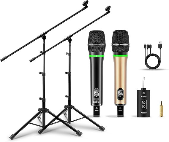 Bietrun WXM19 Gold with 2 Pack Mic Stand