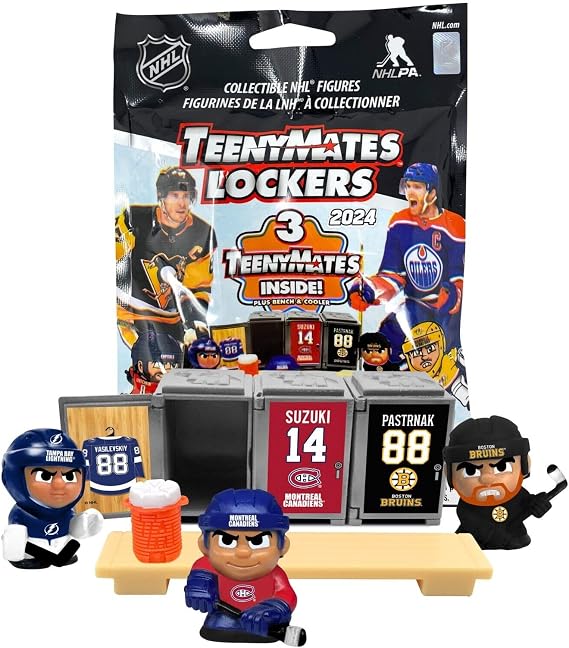 Teenymates Party Animal 2024 Lockers NHL Series 10 Hockey Figures, 1 Mystery Pack, Small