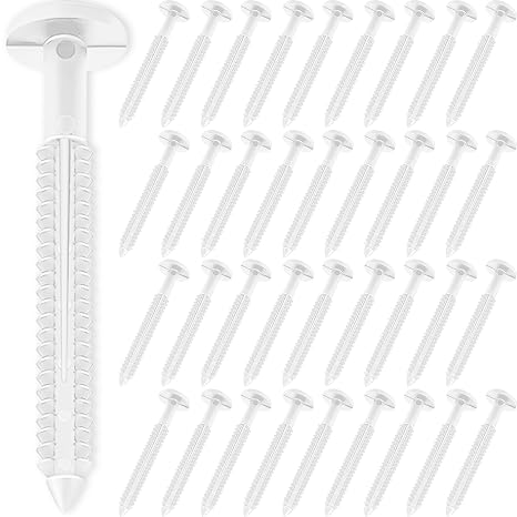36 Pcs 3 Inch Vinyl Shutter Fastener Window Panel Peg Lok Pin Pegs Screws Shutter Spikes Anchor for Installing Decorative Exterior Vinyl Shutters (White)