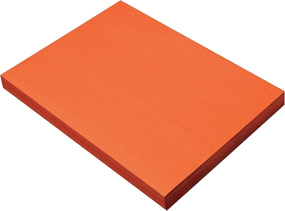 Prang Construction Paper, Stack, One Color, Standard Weight | Orange, 9" x 12", 100 Sheets, Project Paper, Classroom, Kids, Art Projects
