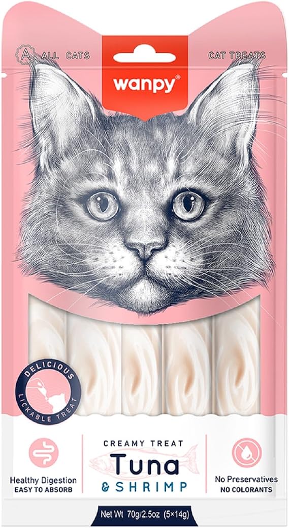 Wanpy Ton Balığı&Karides 5x14 gr Likit Kedi Ödülü
