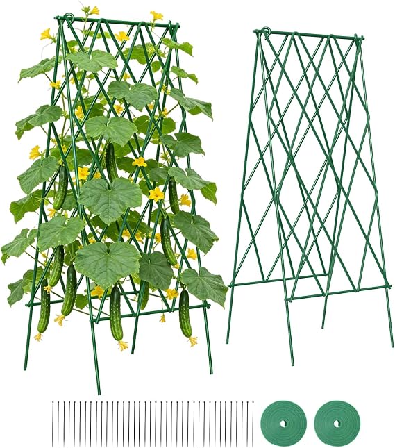 Suteck Cucumber Trellis 39.2" 2 Pack A-Frame, Foldable Metal