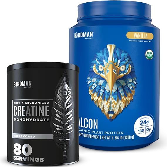 BIRDMAN Falcon Vegan Protein Powder + Micronized Creatine Monohydrate Bundle