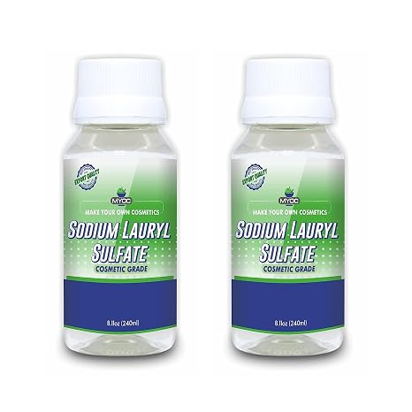 Sodium Lauryl Sulfate (240 ml / 8.11 fl oz) Pack of 2 - Cosmetic Grade for DIY Shampoo Body Wash Cleanser & Soap Formulations