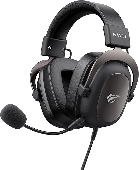 havit H2002d Gaming Headsets for PS4,PC, 53MM Drivers Surround Sound PS5 Headset with Mic Gaming Headphones with Mic Durable Aluminum Frame Valentines Gifts for Men