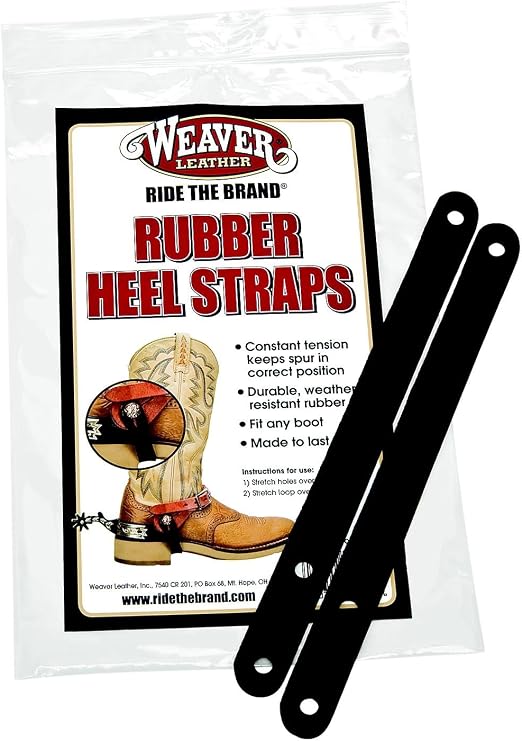 Black Rubber Spur Keeper Heel Straps