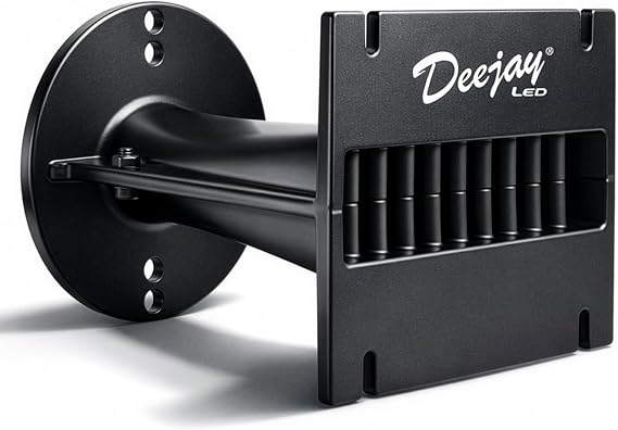 DEEJAY LED 1-Inch Line Array Horn, Aluminum Compression Horn for Bolt-On Driver, 57 mm & 76 mm Centers (2.25 in & 3 in), Accepts 1/4 in Bolts, High-Frequency Dispersion PA Speaker Horn Flare